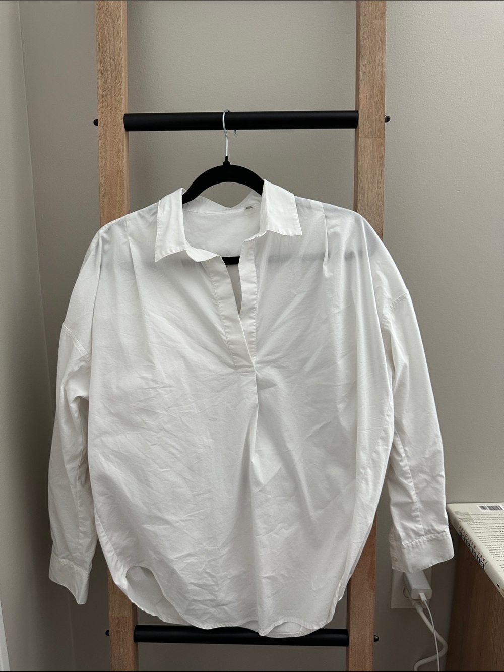 Crisp White Popover Blouse - XS